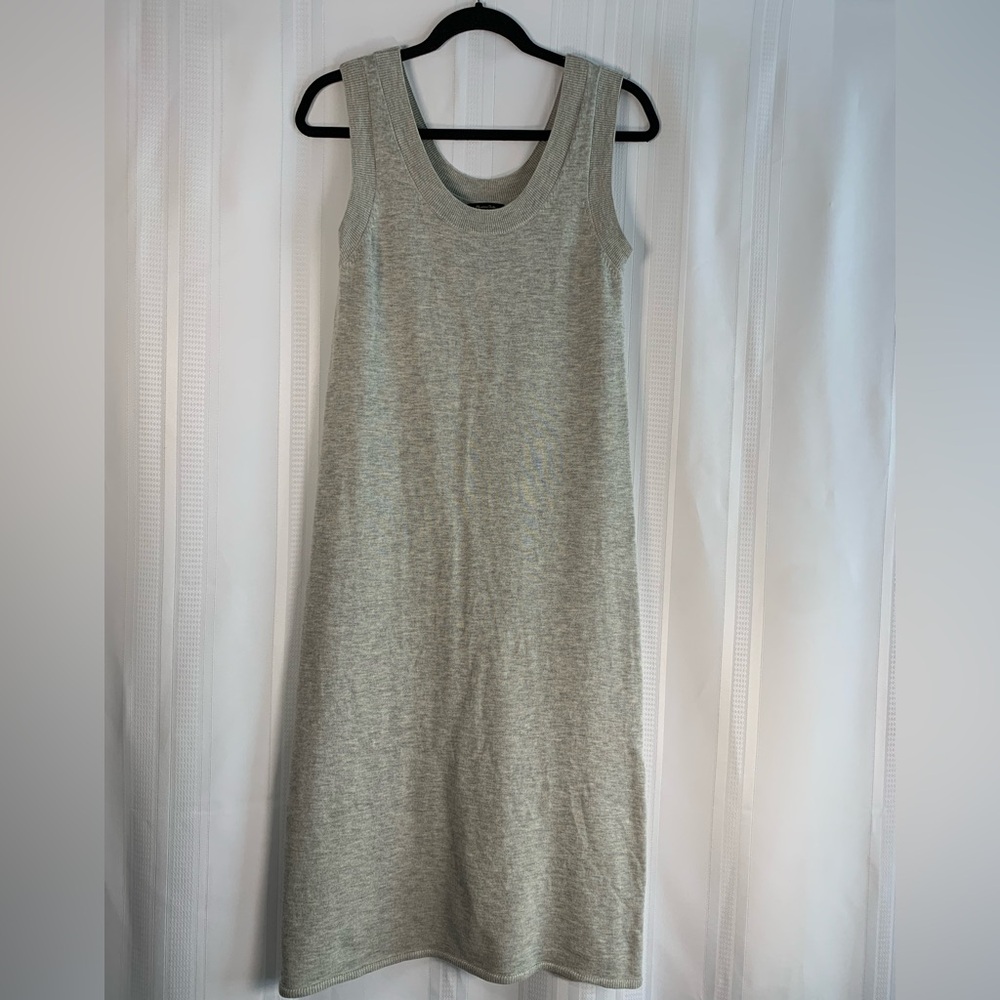 Massimo‎ Dutti Grey Knit Sleeveless Midi Tank Dress Size Small